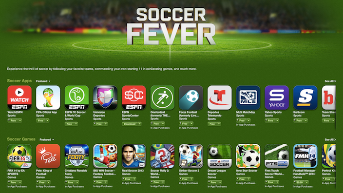 Apple ընկերությունն App Store-ում ավելացնում է «Soccer Fever» բաժինը